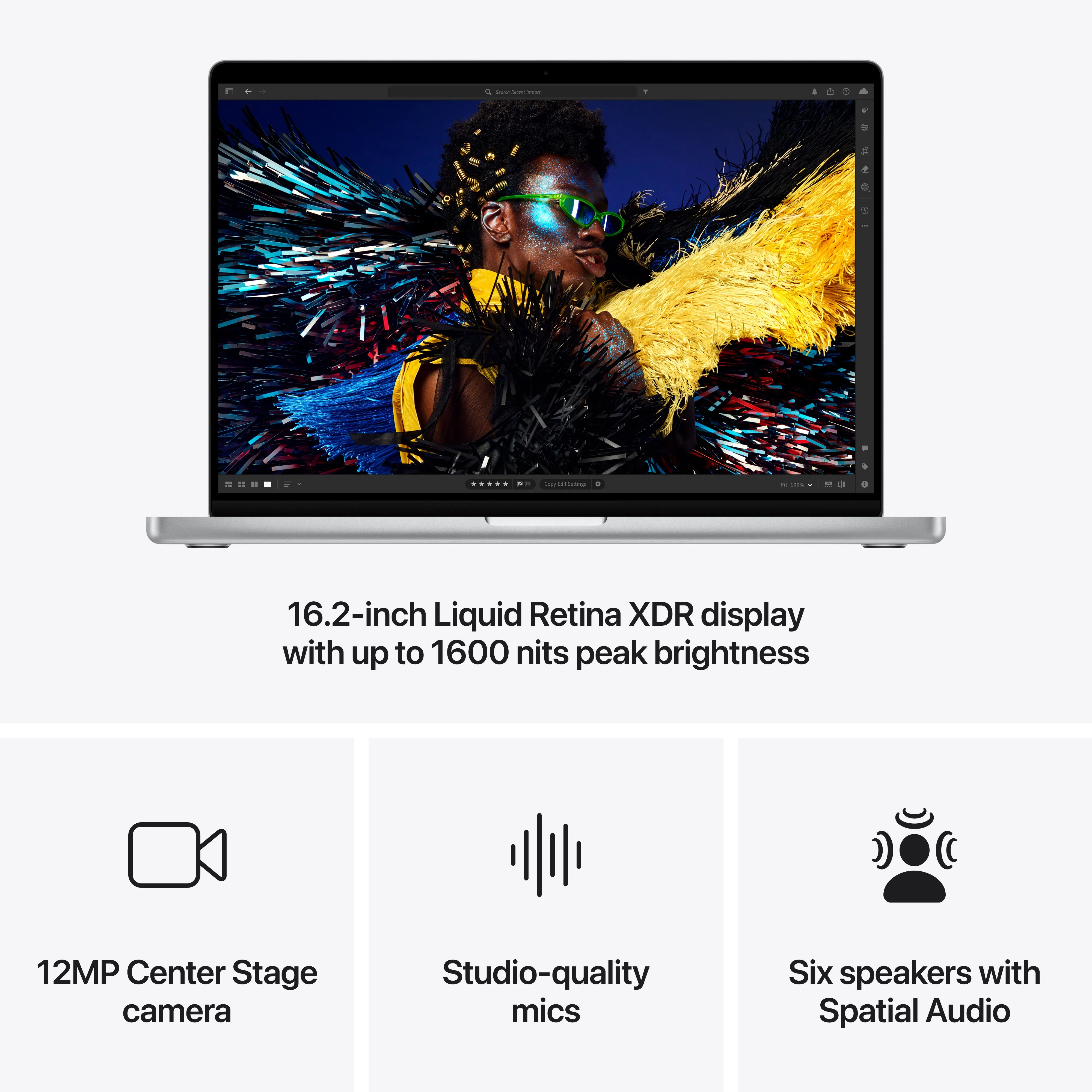 16-inch MacBook Pro - M4 Pro (14-Core CPU and 20-Core GPU) - Silver - Standard Glass