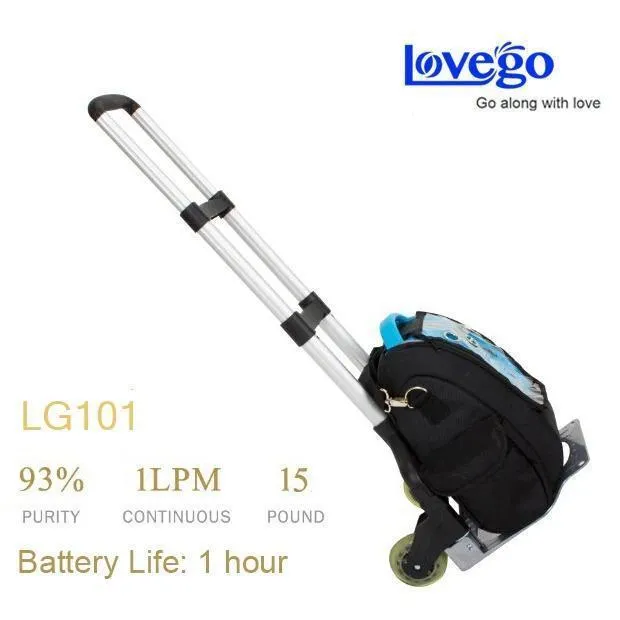 1L-5L/min Portable battery oxygen concentrator with 2 Batteries 2 Chargers I Lovego I LG101