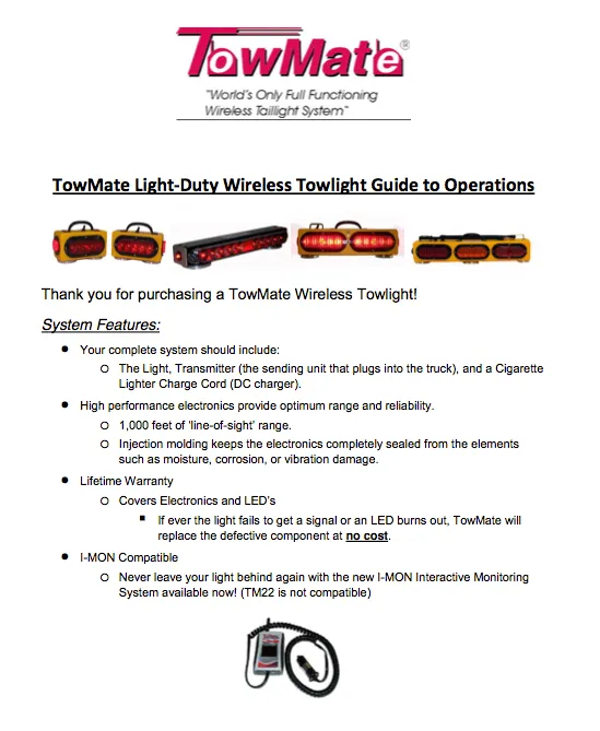 21" Pink WirelessTow Light Bar Towmate BCA21