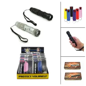 24 Units Jolt RhineStun Guns and Key-Chain Pepper Sprays Bundle