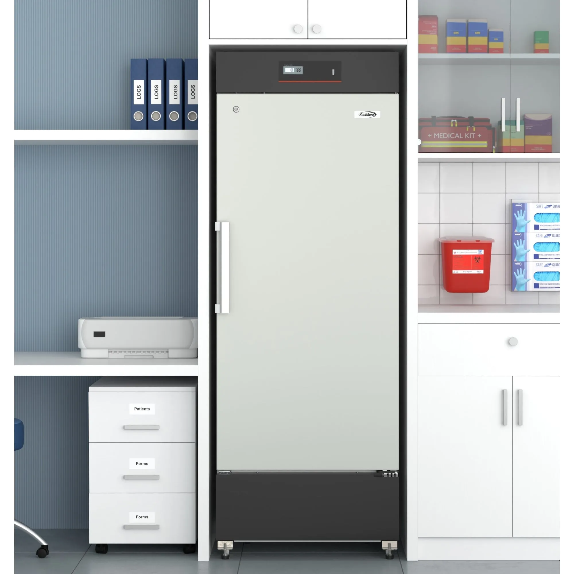 27 in. -25 C Upright Medical Freezer For Pharmacy / Laboratory With Dynamic Freeze, LED Display, Multi-Level Emergency Alarms and Precise Temperature Control, 10.8 Cu. Ft. in Stainless-Steel (KM-PHF-10C)