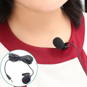 3.5mm Straight Plug Car Sun Visor Wireless Interpreter Tour Guide Megaphone Lavalier Wired Microphone - Length: 3m