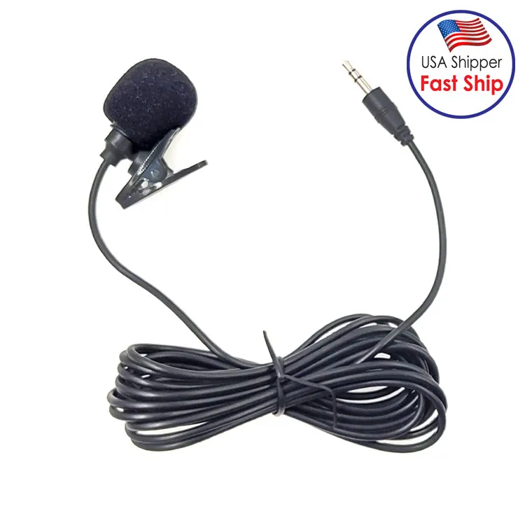 3.5mm Straight Plug Car Sun Visor Wireless Interpreter Tour Guide Megaphone Lavalier Wired Microphone - Length: 3m