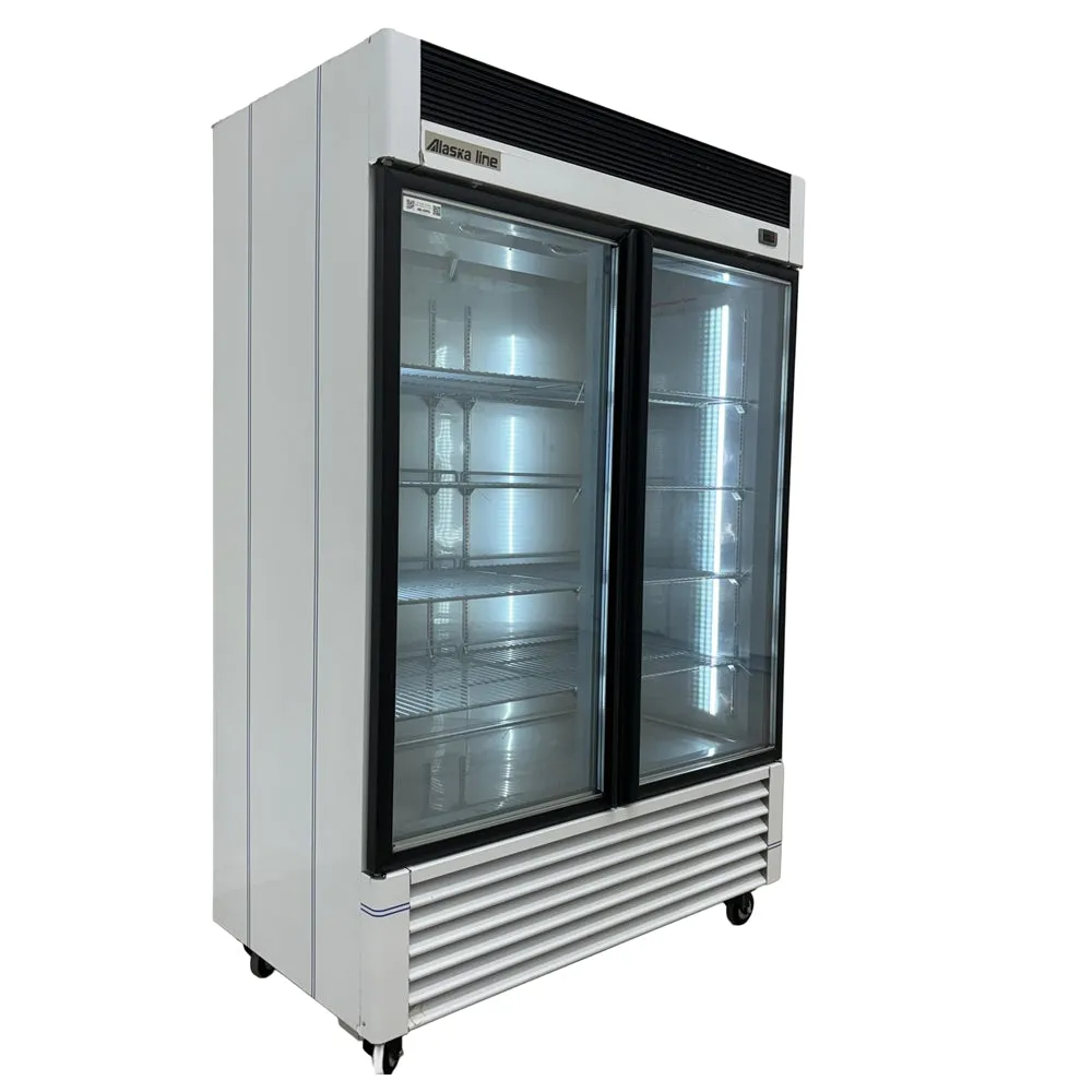 55" Alaska-Line Reach in 2 Glass Door Freezer 50 Cu.Ft HIT-408