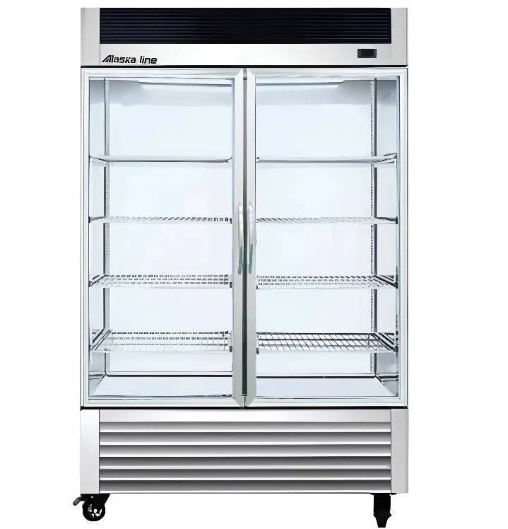 55" Alaska-Line Reach in 2 Glass Door Freezer 50 Cu.Ft HIT-408