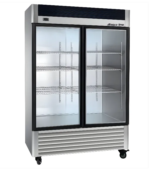 55" Alaska-Line Reach in 2 Glass Door Freezer 50 Cu.Ft HIT-408
