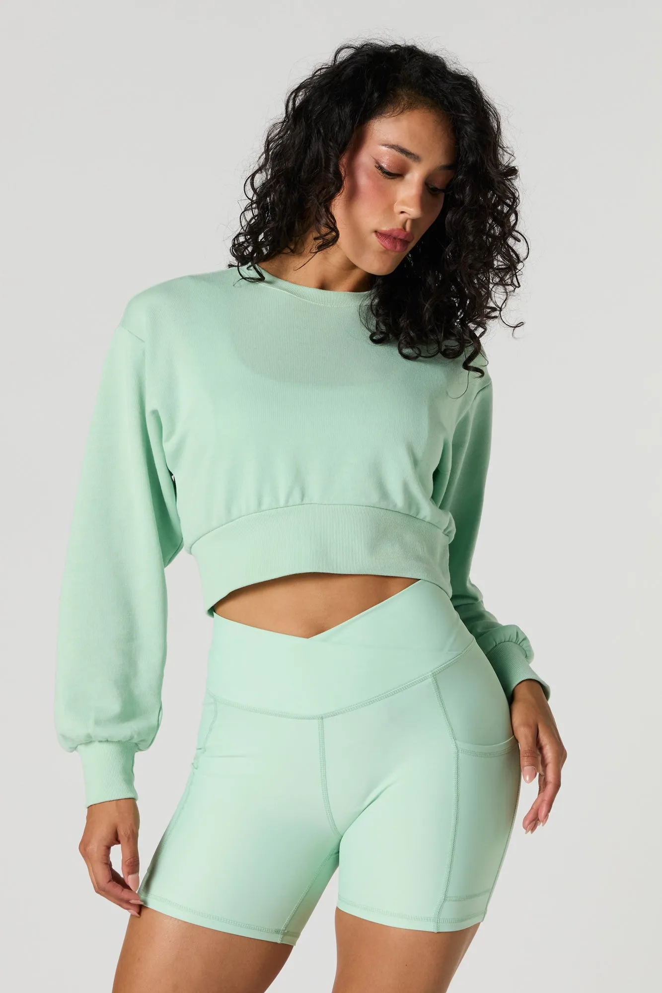 Active Surplice Waist Biker Short with Pockets