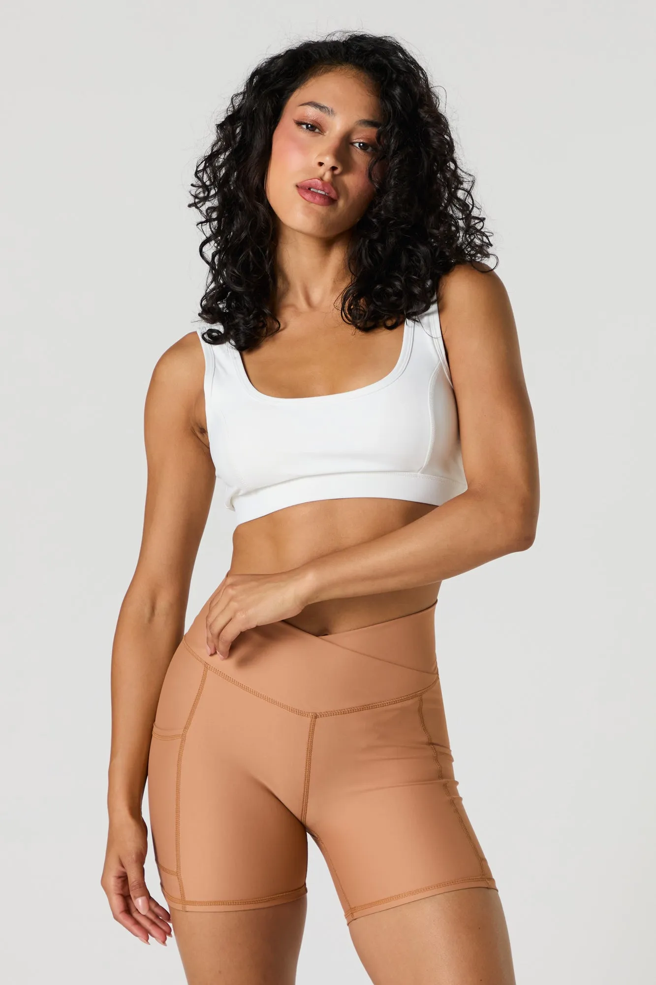 Active Surplice Waist Biker Short with Pockets