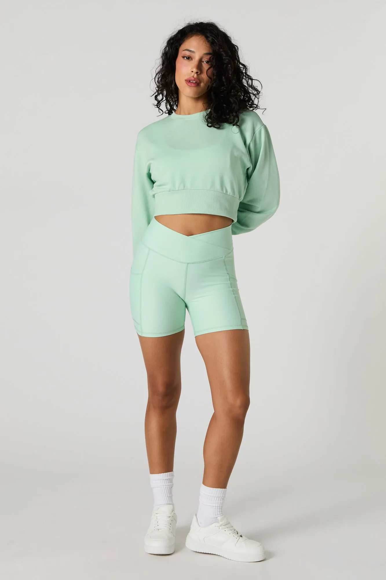 Active Surplice Waist Biker Short with Pockets