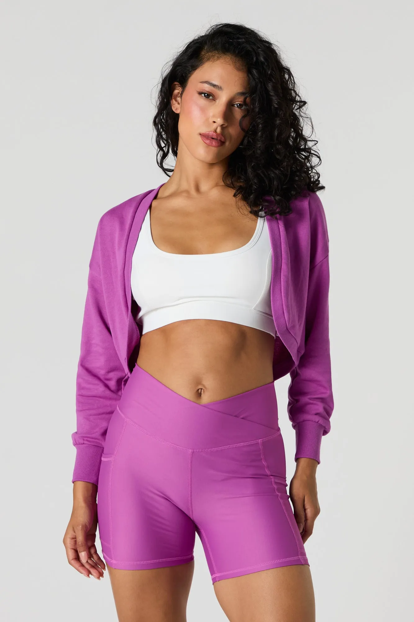Active Surplice Waist Biker Short with Pockets
