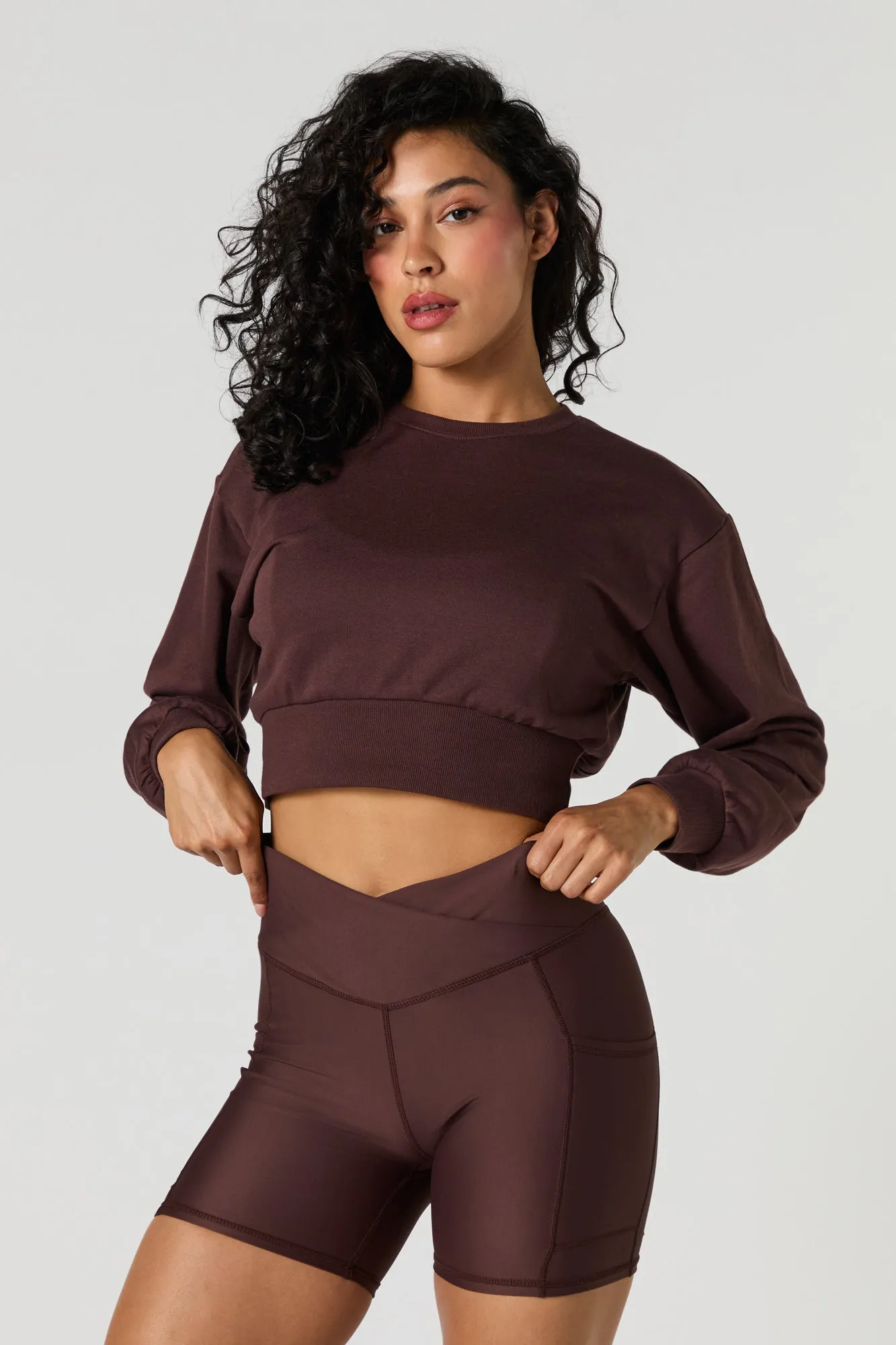 Active Surplice Waist Biker Short with Pockets