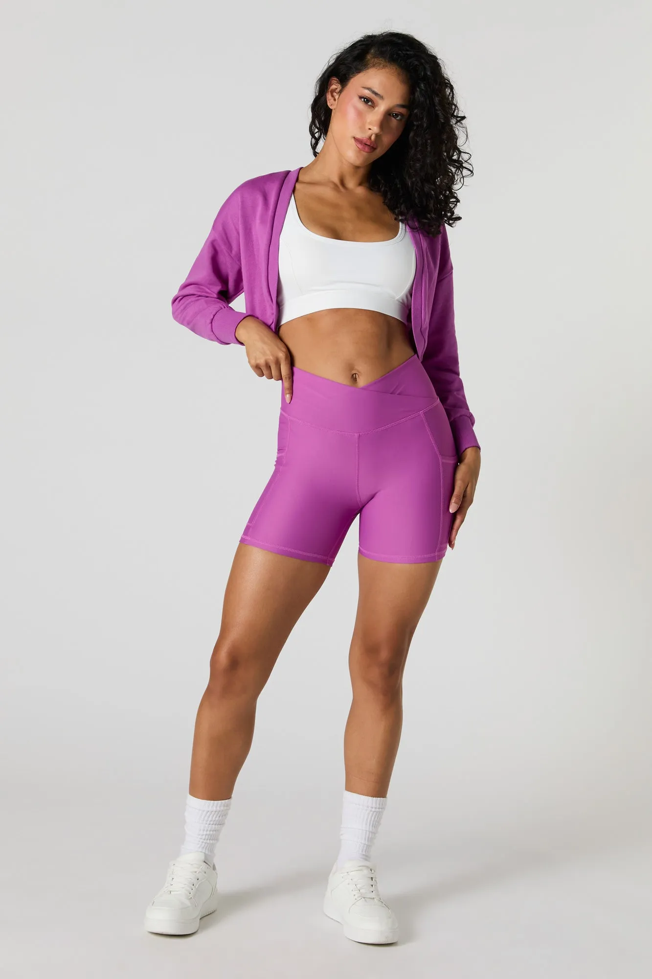 Active Surplice Waist Biker Short with Pockets