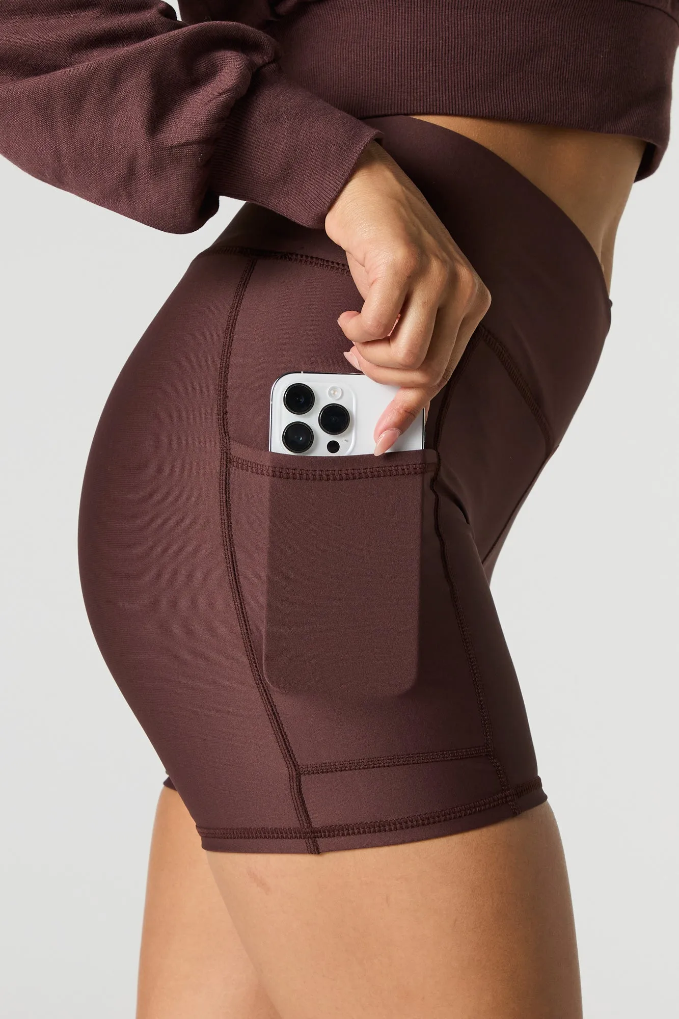 Active Surplice Waist Biker Short with Pockets