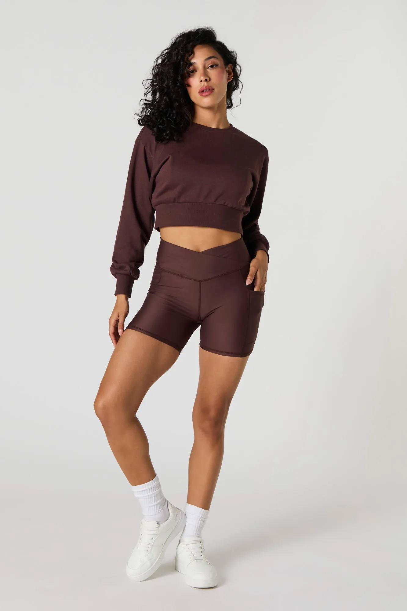 Active Surplice Waist Biker Short with Pockets