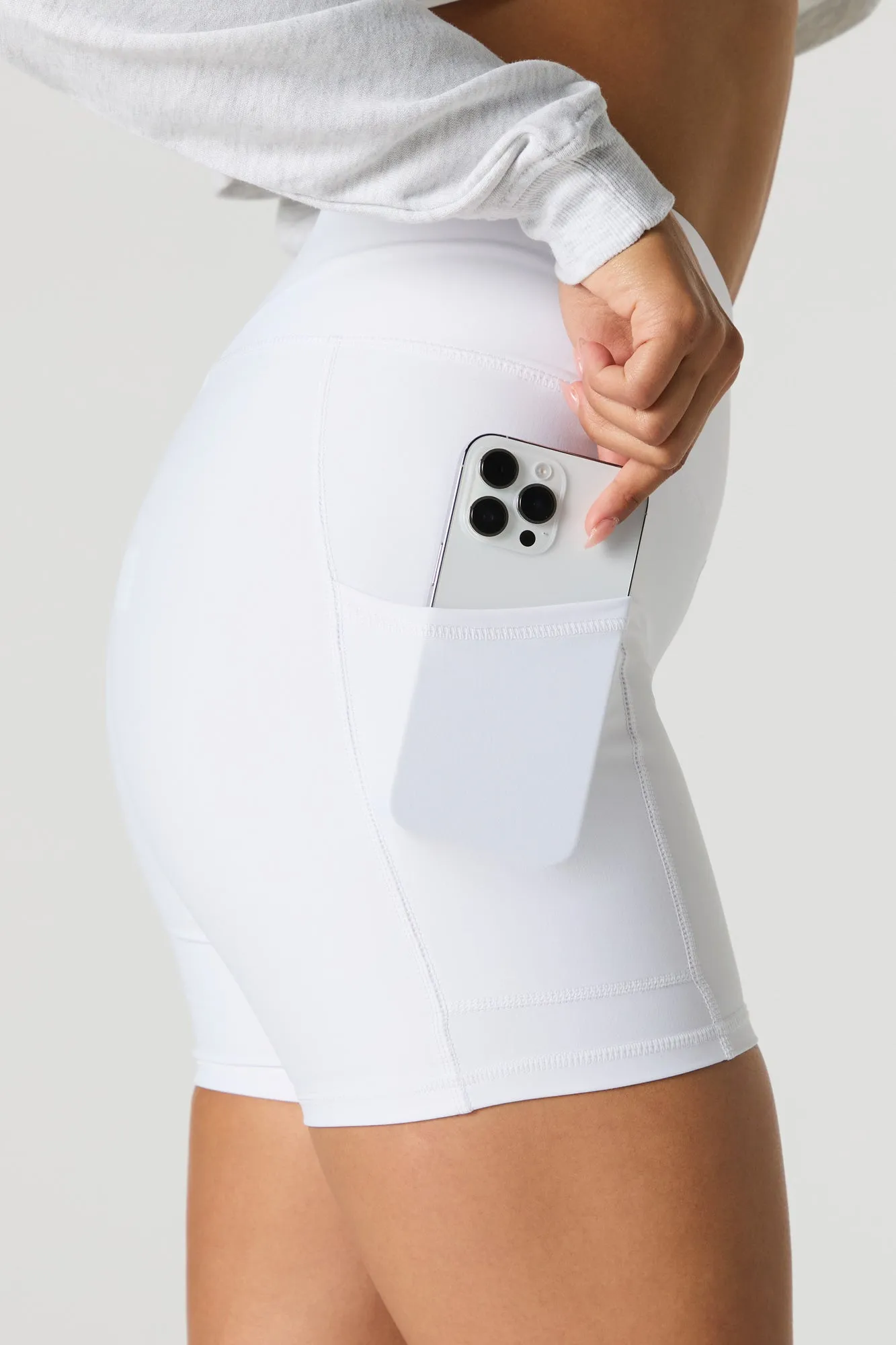 Active Surplice Waist Biker Short with Pockets