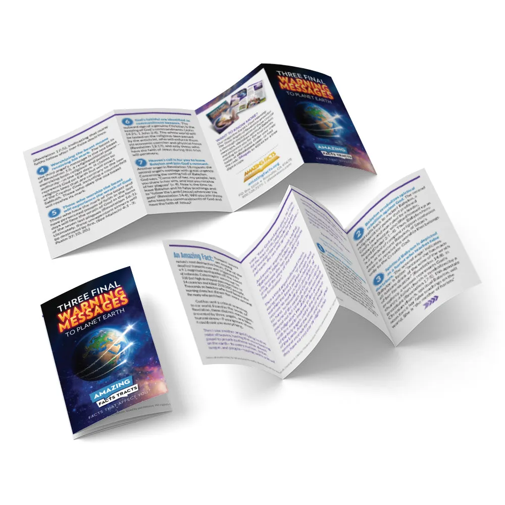 Afacts Tract (100/pack): Three Final Warning Messages to Planet Earth