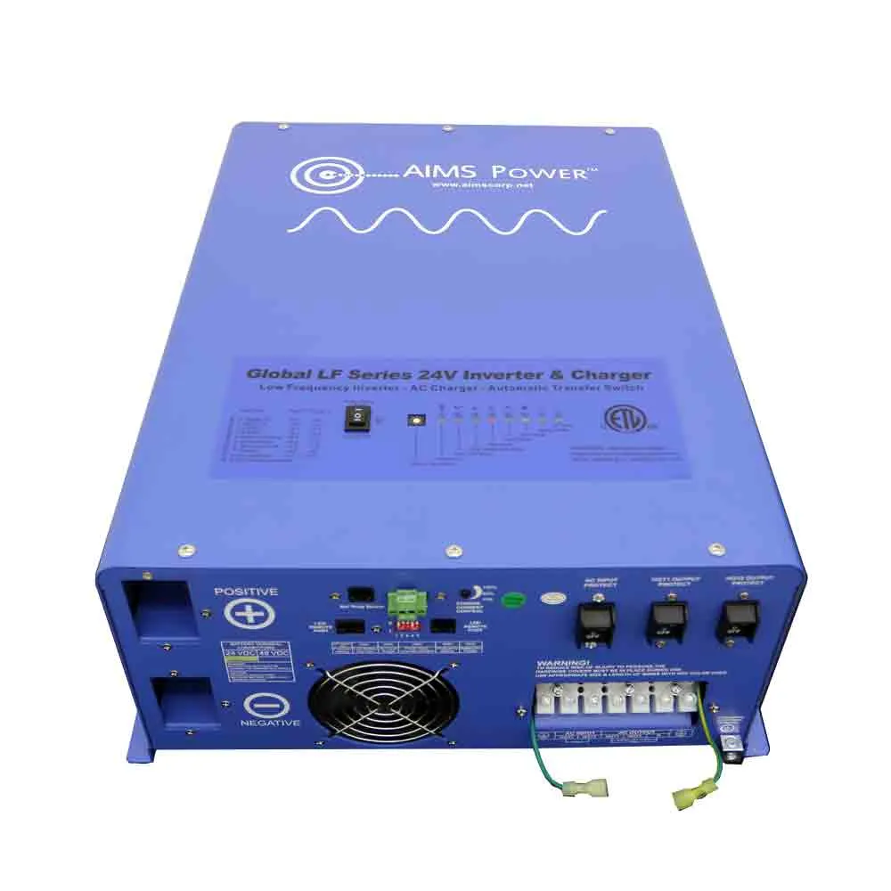 AIMS 6000 Watt Pure Sine Inverter Charger 24Vdc TO 120/240Vac Output Listed TO UL & CSA