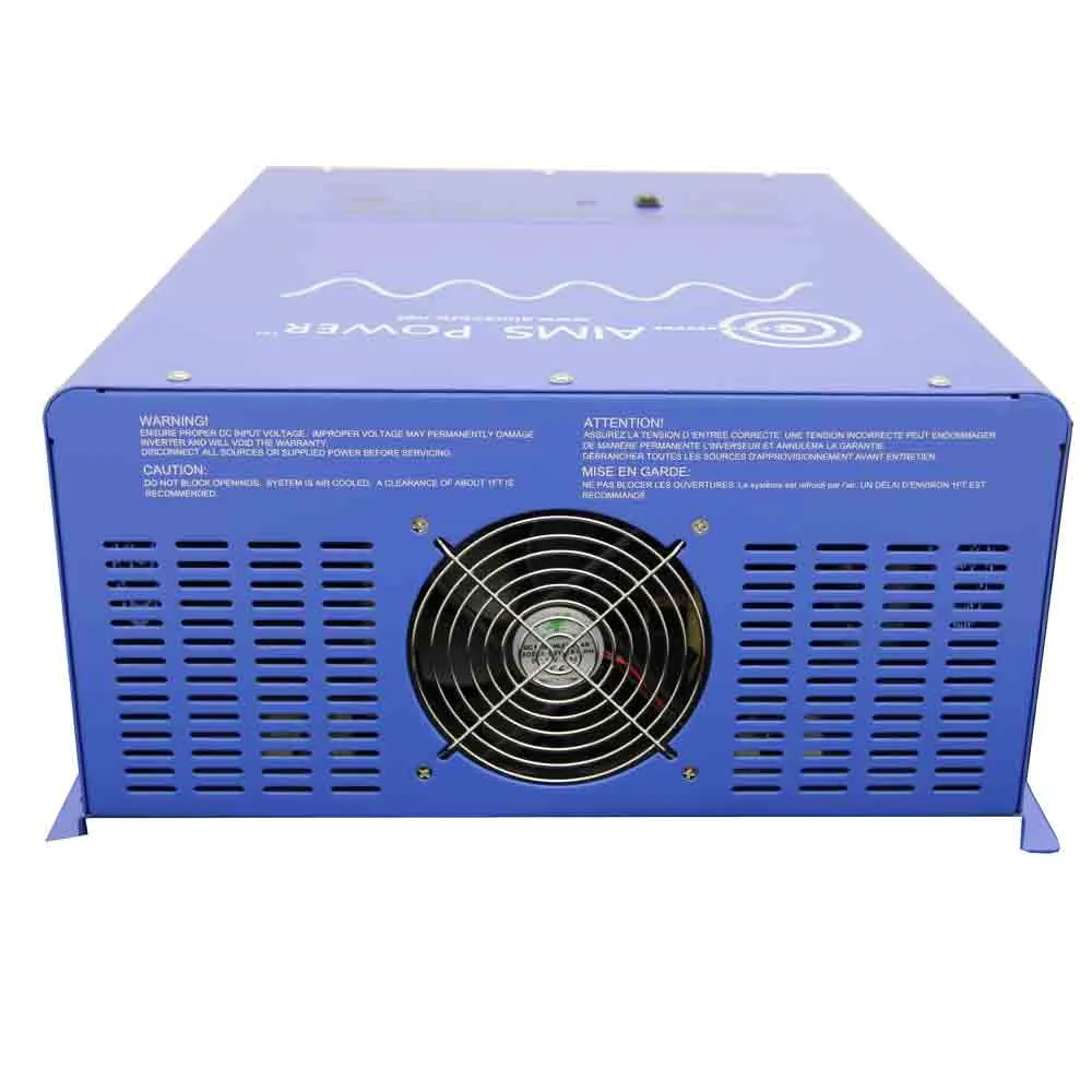 AIMS 6000 Watt Pure Sine Inverter Charger 24Vdc TO 120/240Vac Output Listed TO UL & CSA