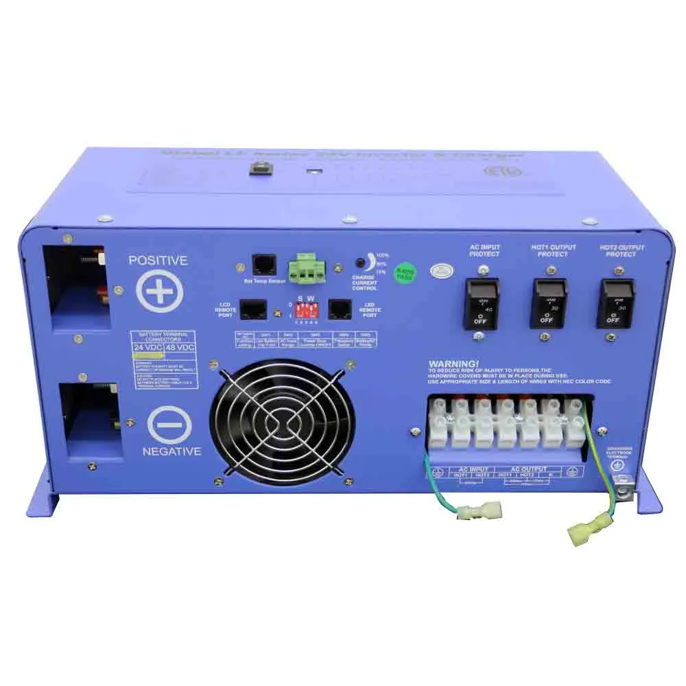 AIMS 6000 Watt Pure Sine Inverter Charger 24Vdc TO 120/240Vac Output Listed TO UL & CSA