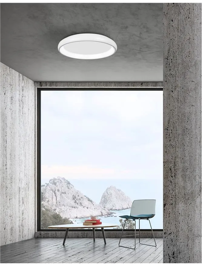 ALB Sandy White Aluminium & Acrylic Dimmable Inner Light Ring Flush Medium - ID 10387