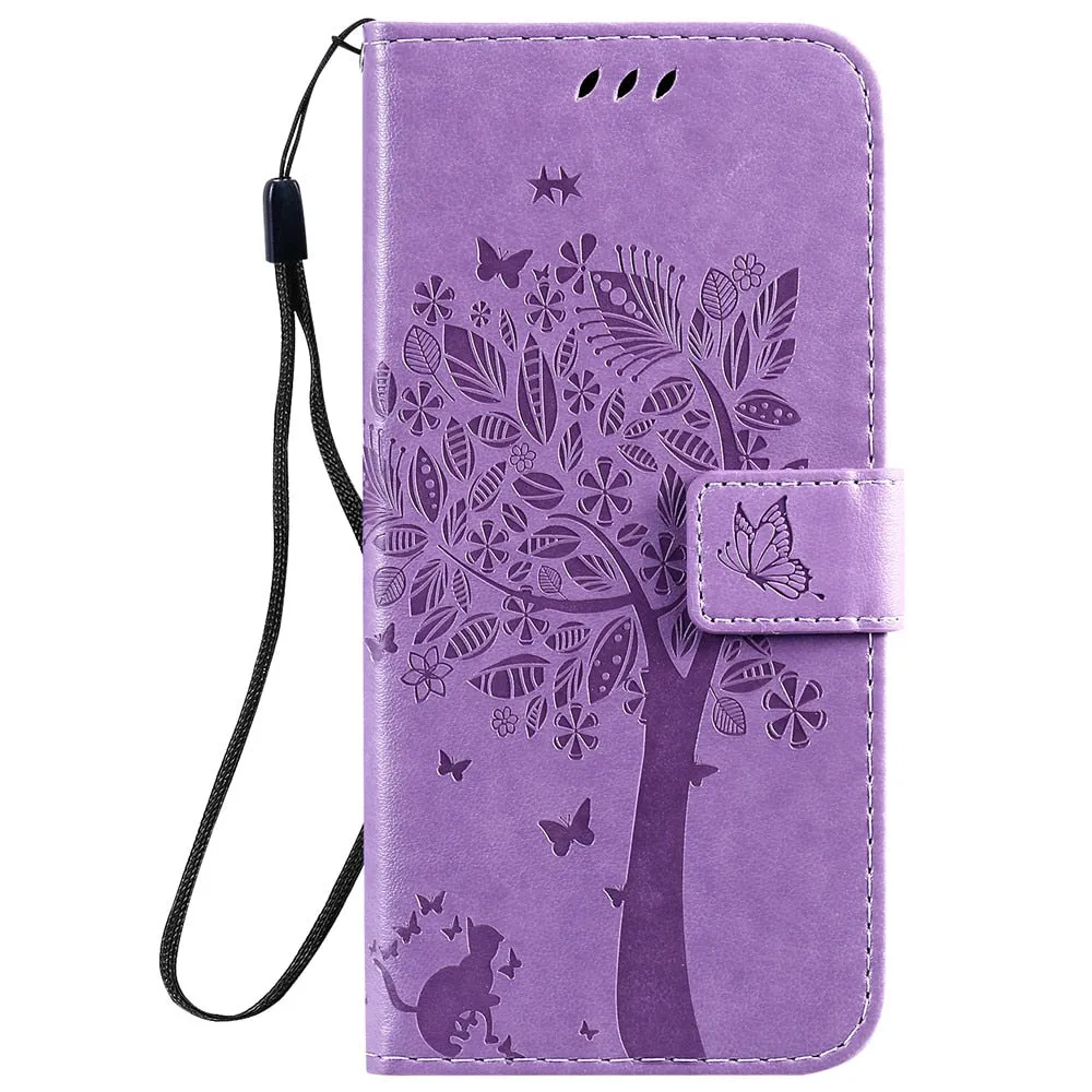 Anymob Huawei Phone Case Gray Butterfly Design Flip Leather Wallet Phone Cover