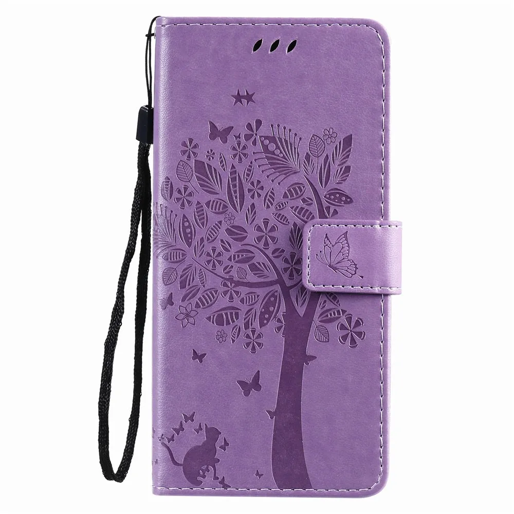 Anymob Huawei Pink Leather Flip Case Wallet Cover Cat Phone Shell
