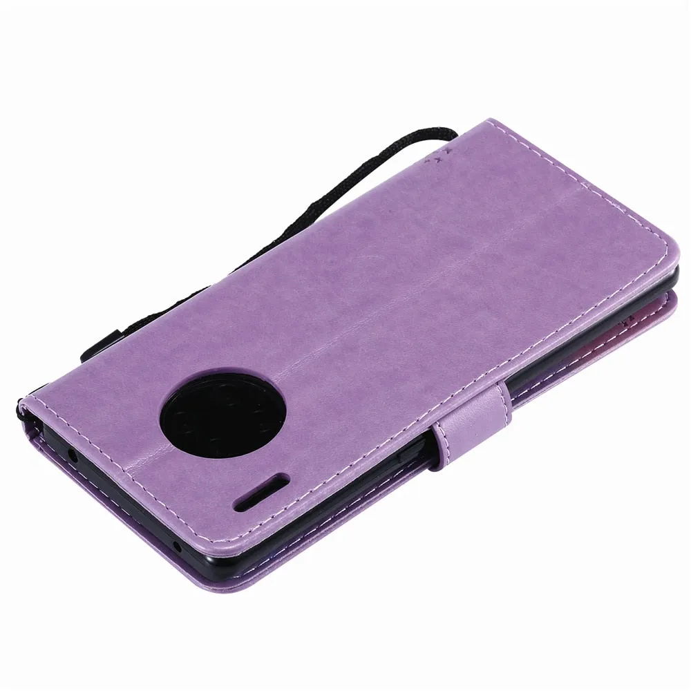 Anymob Huawei Pink Leather Flip Case Wallet Cover Cat Phone Shell