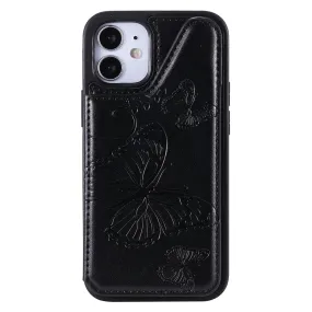 Anymob iPhone Black 3D Butterfly Flip Leather Case Mini Wallet Book Cover