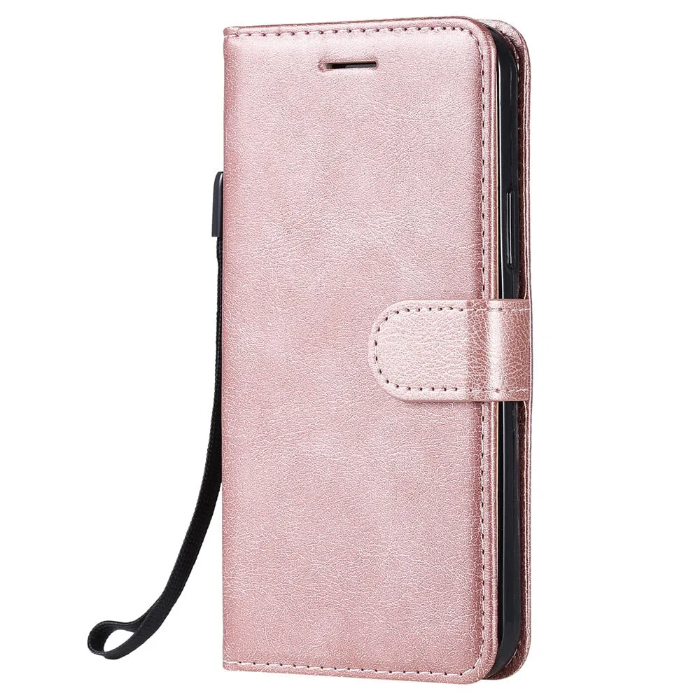 Anymob iPhone Black Flip Leather Phone Case Solid Color Wallet Cover