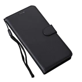 Anymob iPhone Black Flip Leather Phone Case Solid Color Wallet Cover