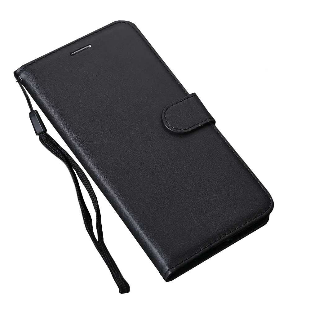 Anymob iPhone Black Flip Leather Phone Case Solid Color Wallet Cover