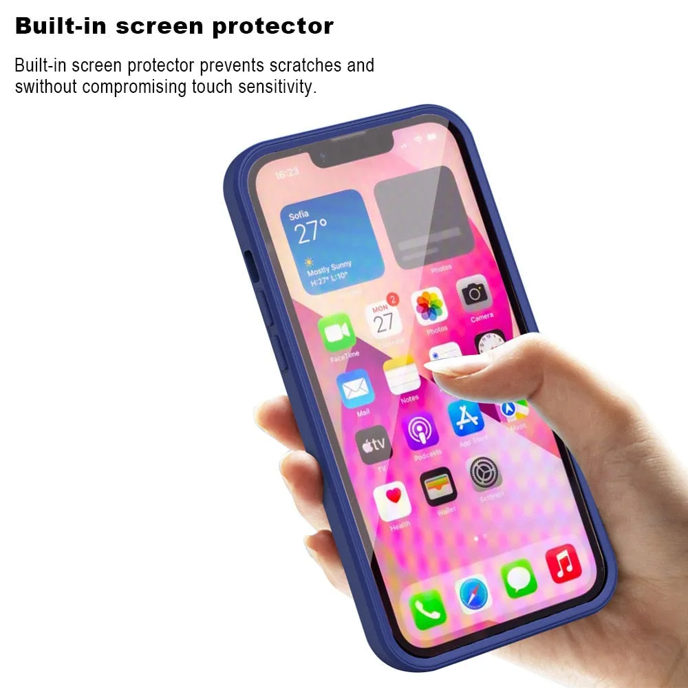 Anymob iPhone Black Silicon Transparent Tempered Glass Shockproof Phone Case Soft Cover