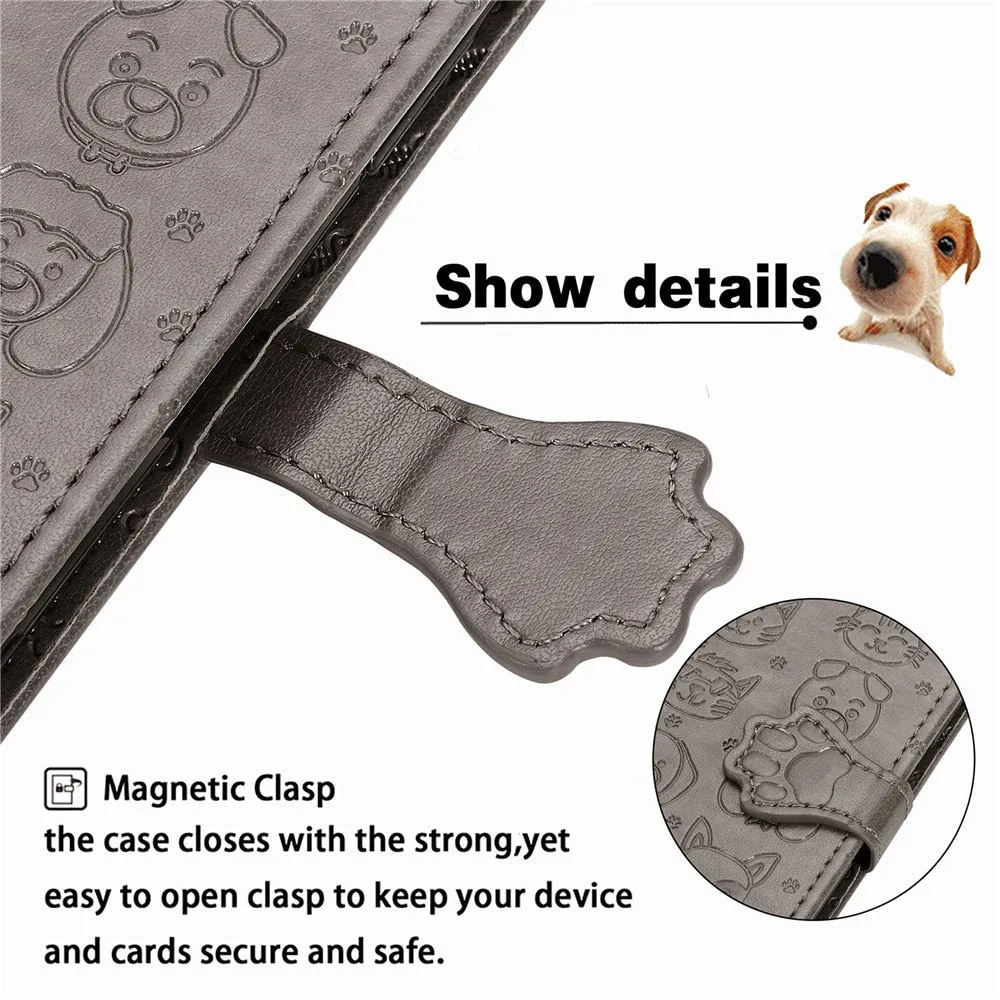 Anymob iPhone Case Gray Magnetic Flip Leather Card slot Wallet Phone Book Style Cover