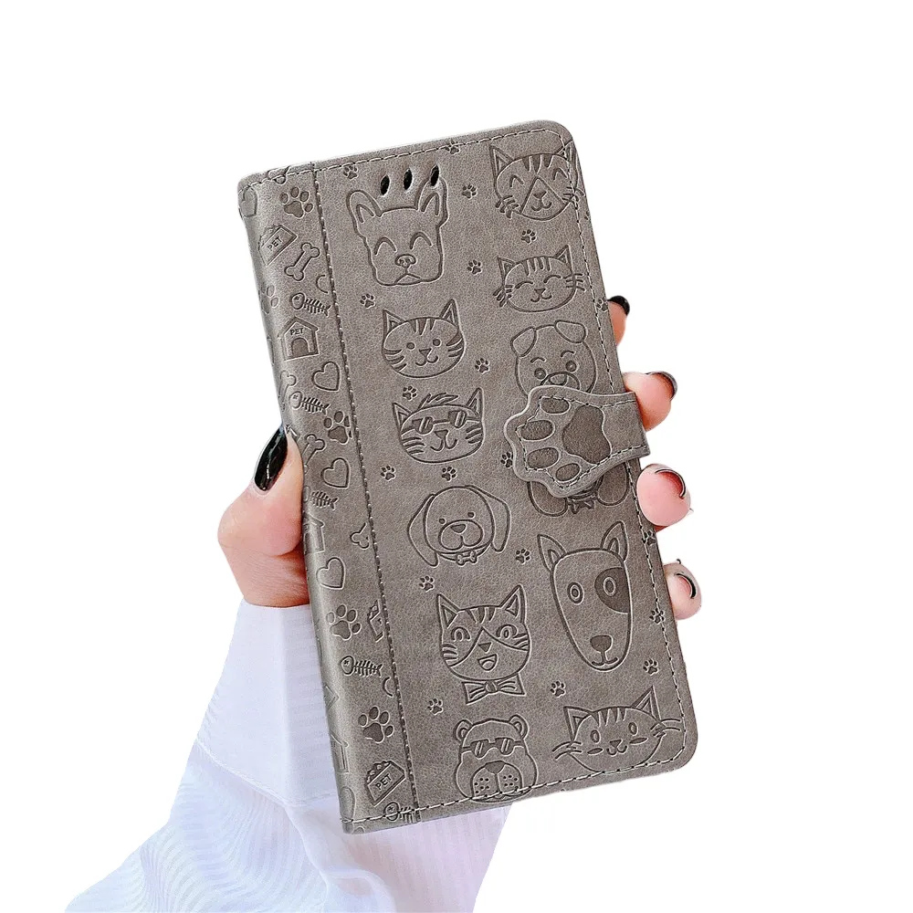 Anymob iPhone Case Gray Magnetic Flip Leather Card slot Wallet Phone Book Style Cover