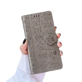 Anymob iPhone Case Gray Magnetic Flip Leather Card slot Wallet Phone Book Style Cover