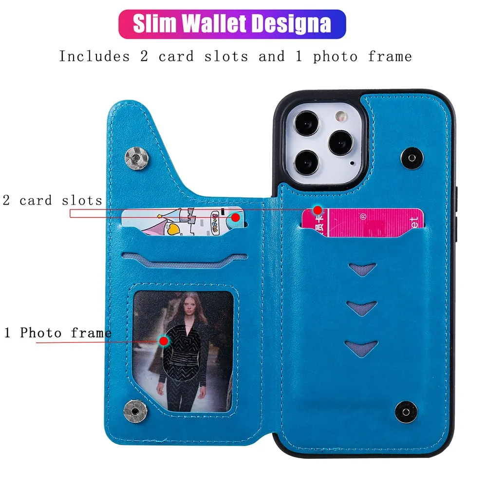 Anymob iPhone Case Green Flip Leather Holder Stand Book Cover