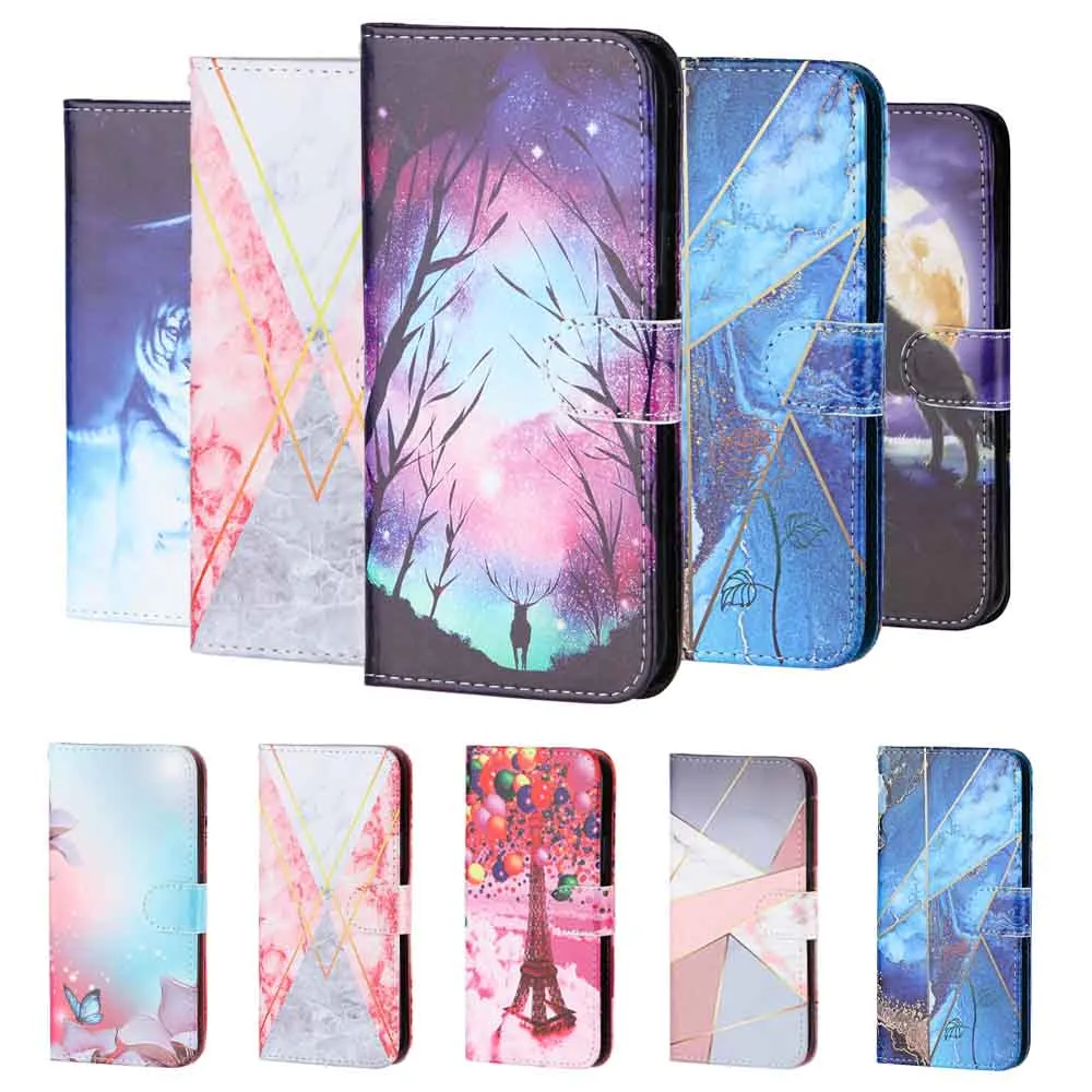 Anymob iPhone Case Multicolor Flip Painted Wallet Leather Cover