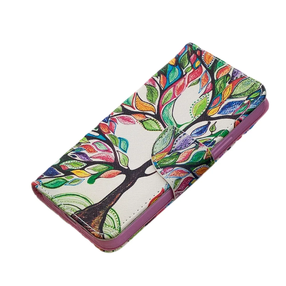 Anymob iPhone Case Multicolor Leaf Flip Cover Fashion Painted Wallet Leather Bag Shell
