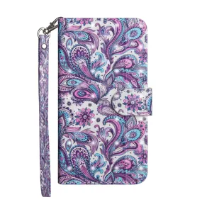 Anymob iPhone Case Purple Flip Leather 3D Panda Painted Wallet Back Cover