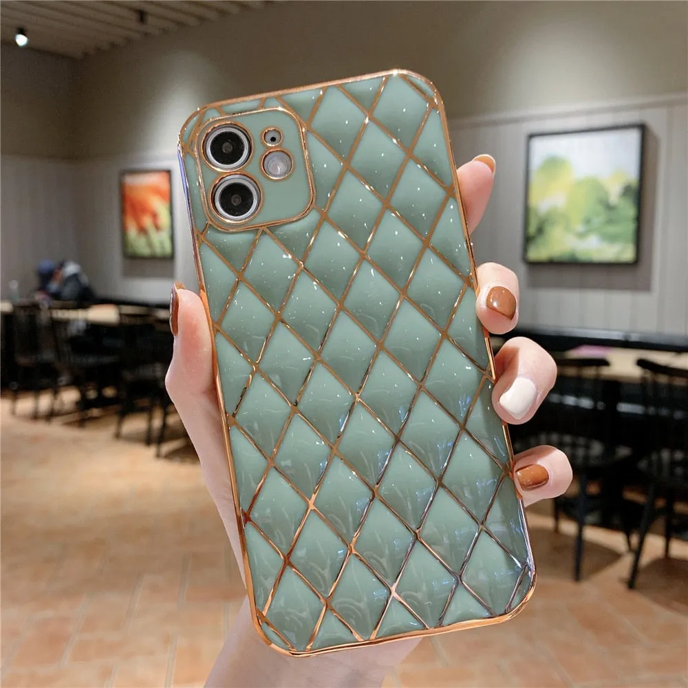 Anymob iPhone Dark Green Electroplated Phone Case Soft Silicone Shockproof Back Cover