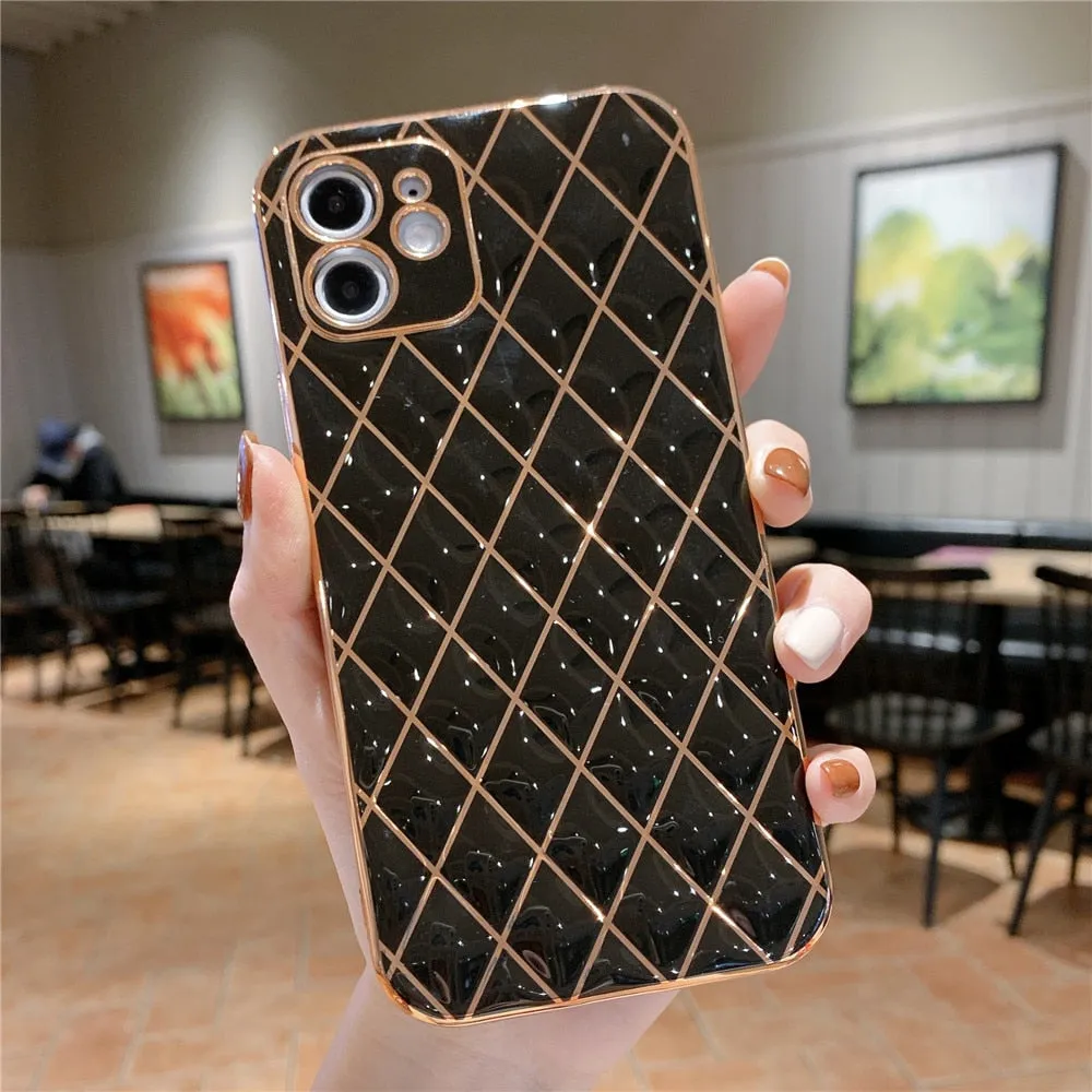 Anymob iPhone Dark Green Electroplated Phone Case Soft Silicone Shockproof Back Cover