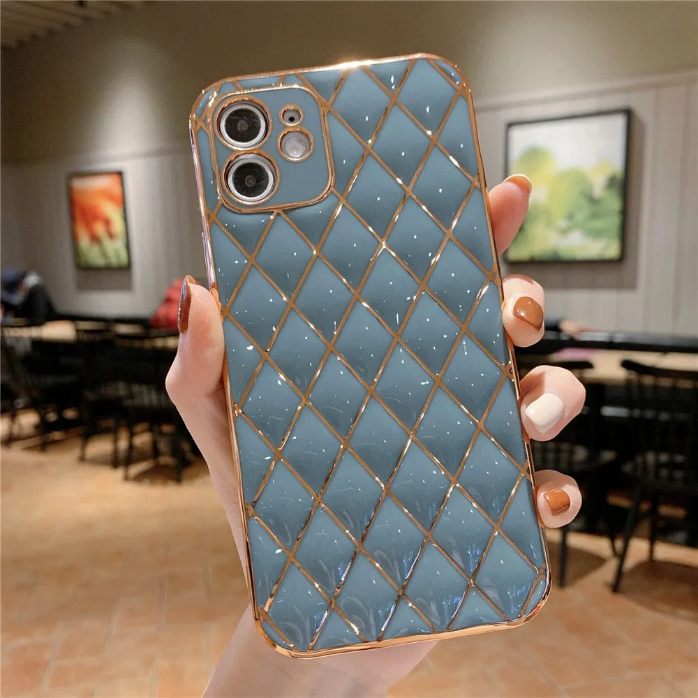 Anymob iPhone Dark Green Electroplated Phone Case Soft Silicone Shockproof Back Cover