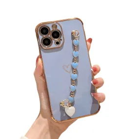 Anymob iPhone Gray Love Heart Bracelet Chain Phone Case Max Soft Silicone Cover