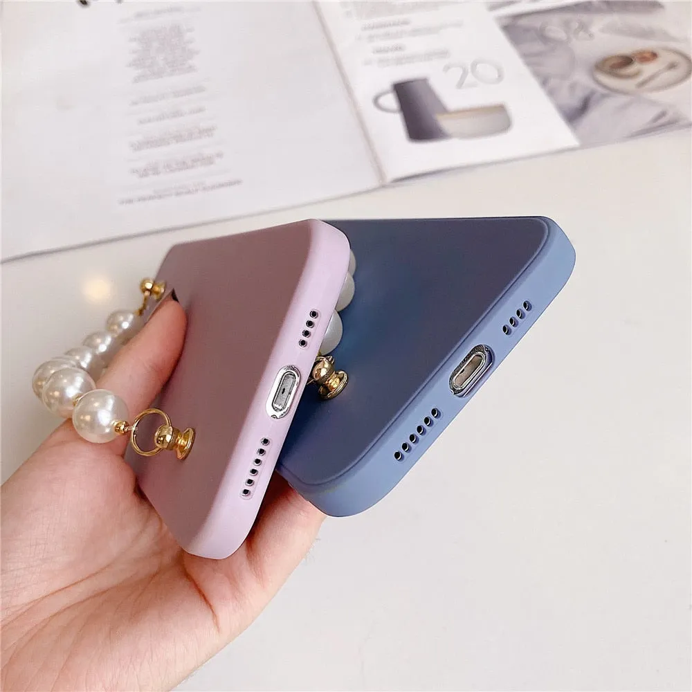Anymob iPhone Green Love Heart Pearl Bracelet Phone Case Mini Soft Silicone Back Cover