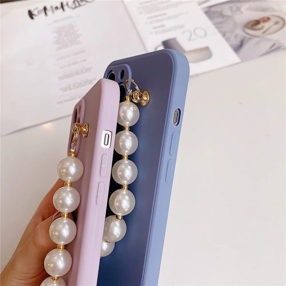 Anymob iPhone Green Love Heart Pearl Bracelet Phone Case Mini Soft Silicone Back Cover