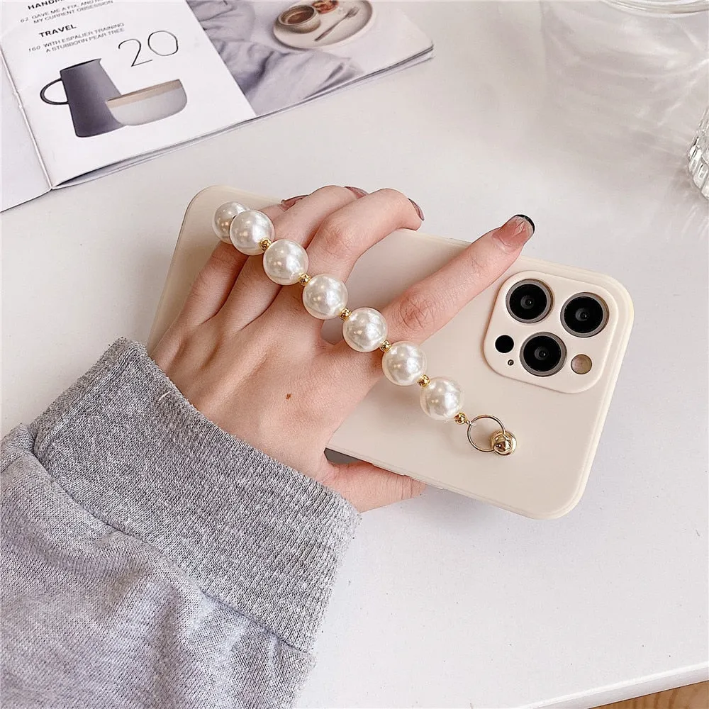 Anymob iPhone Green Love Heart Pearl Bracelet Phone Case Mini Soft Silicone Back Cover