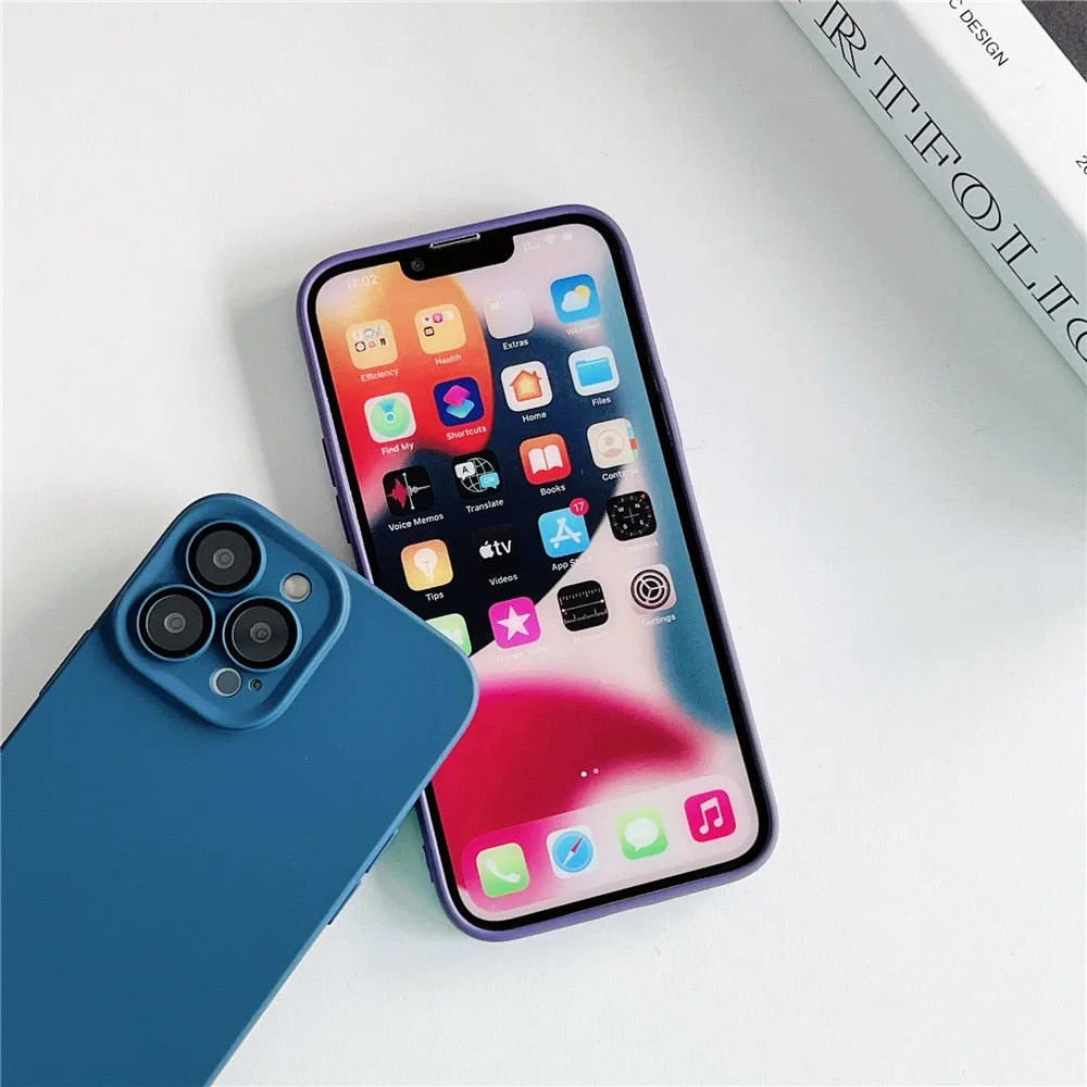 Anymob iPhone Green Silicon Phone Cases Lens Protector Film Soft Shockproof Cover