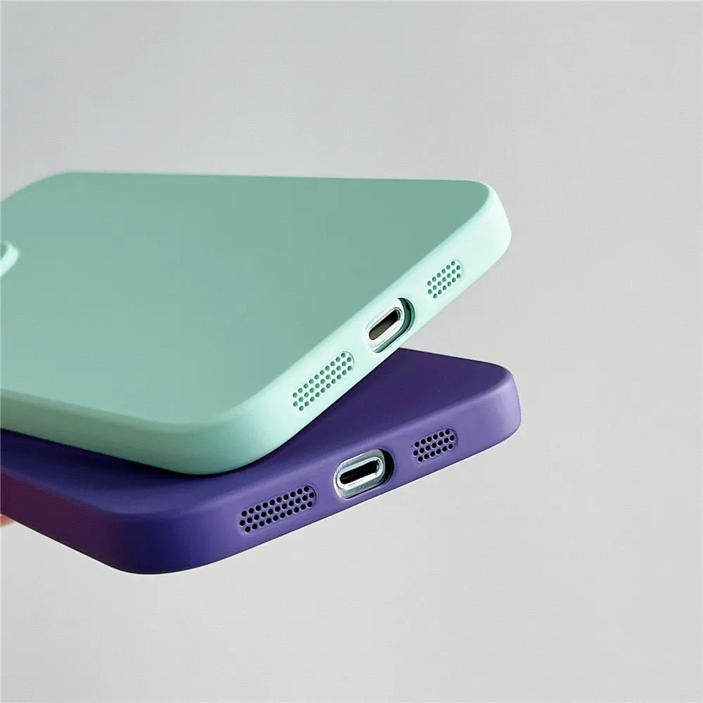 Anymob iPhone Green Silicon Phone Cases Lens Protector Film Soft Shockproof Cover