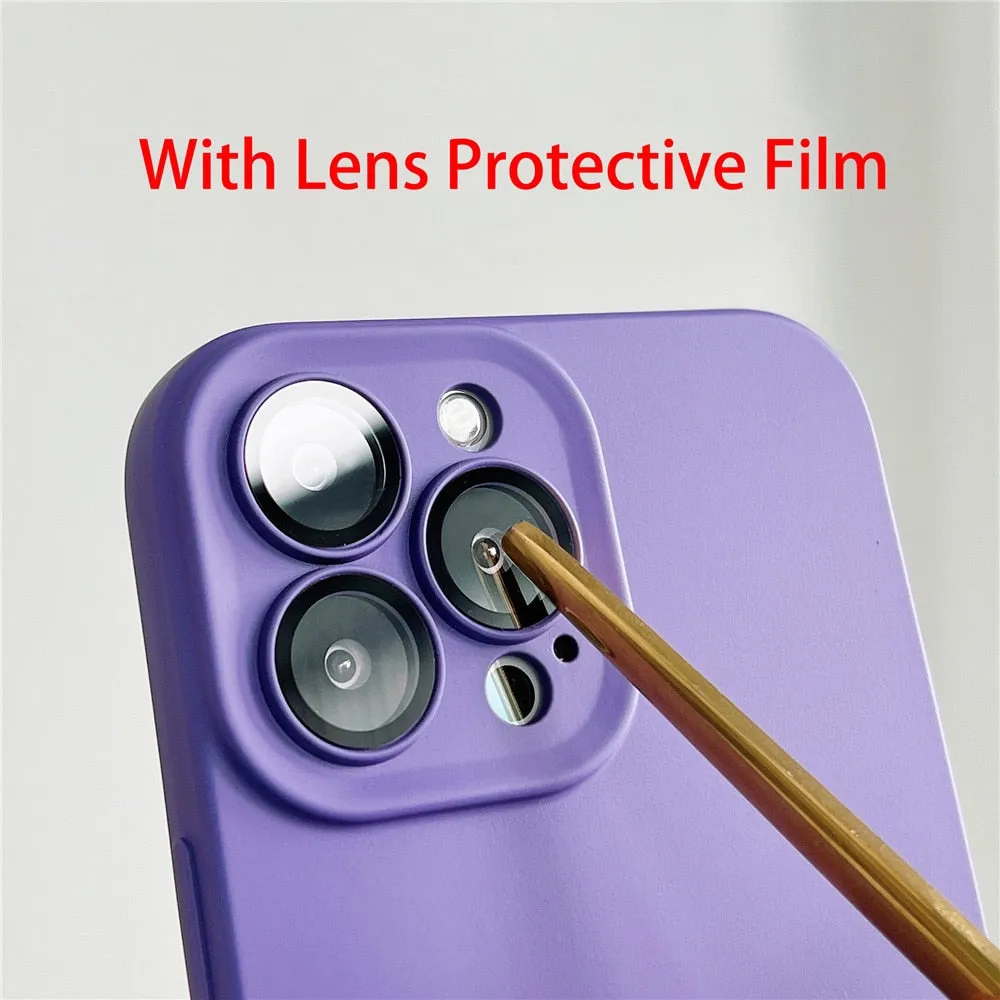 Anymob iPhone Green Silicon Phone Cases Lens Protector Film Soft Shockproof Cover