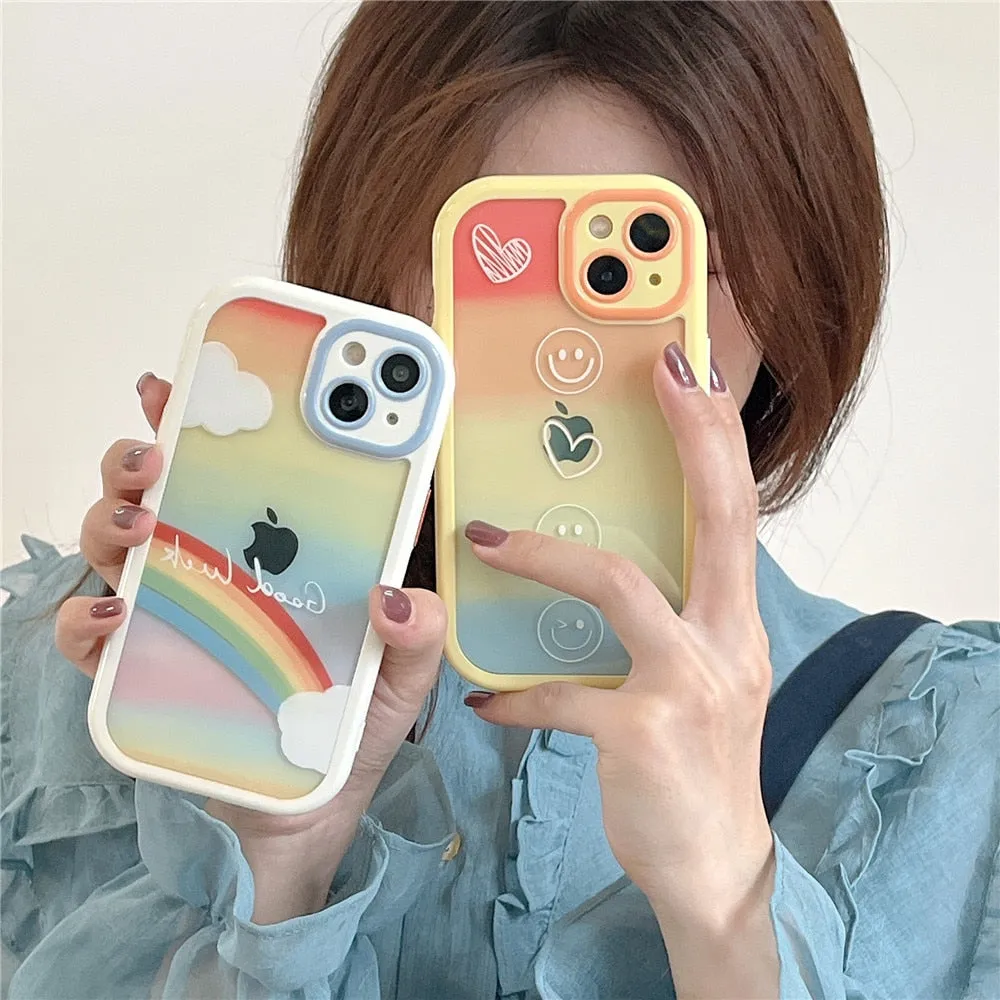 Anymob iPhone Green Smoke Acrylic Watercolor Phone Case Transparent Shockproof Cover